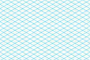 Cyan colour isometric grid on white