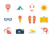 Summer icons set.