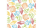 Cakes and ice cream seamless pattern