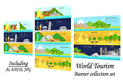 World continent tourism banner pack!