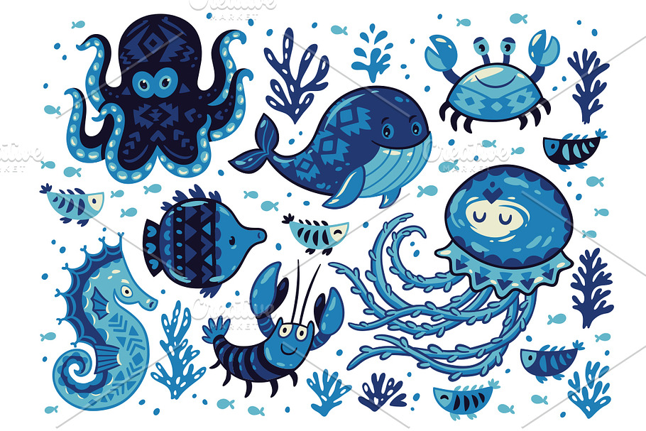 Ocean Life in Illustrations - product preview 8