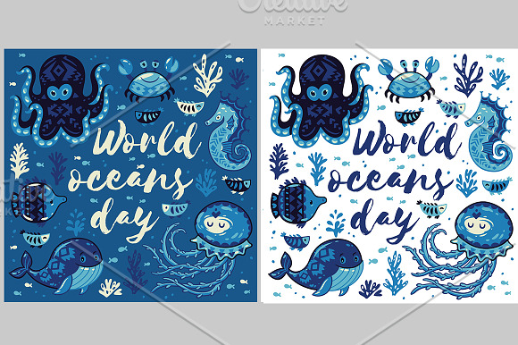 Ocean Life in Illustrations - product preview 4