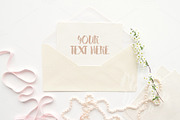 Envelope with Flowers/Product Mockup