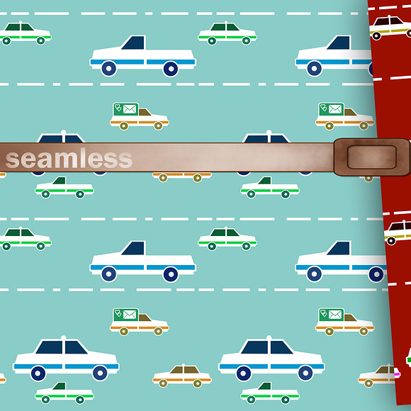 Set of kids patterns cartoon cars in Patterns - product preview 1