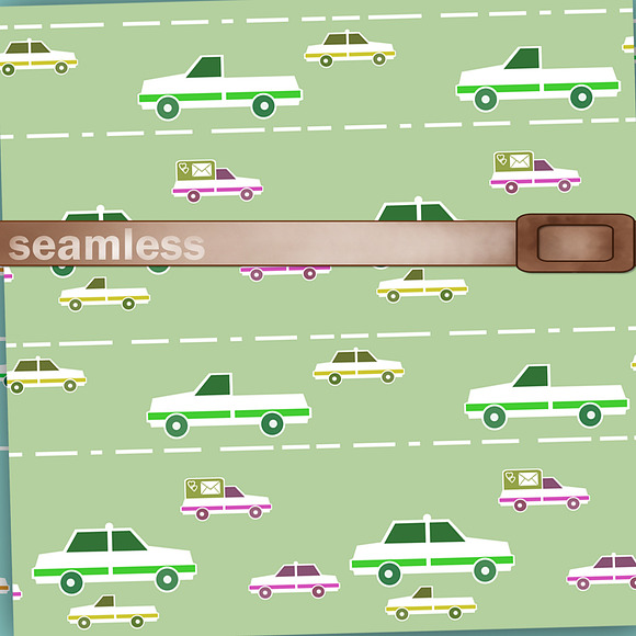 Set of kids patterns cartoon cars in Patterns - product preview 5