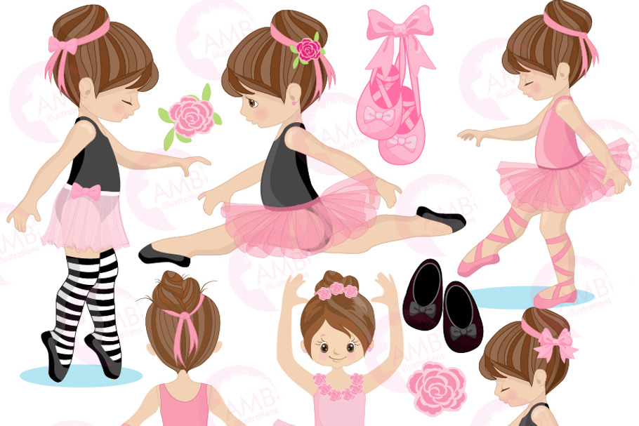 Ballerina Clipart, Ballet, AMB-1306 in Illustrations - product preview 8