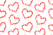 Hearts on white, seamless pattern