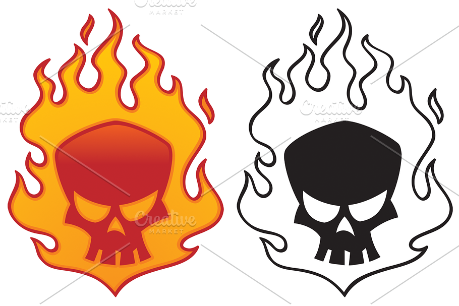 Flaming Skull in Illustrations - product preview 8
