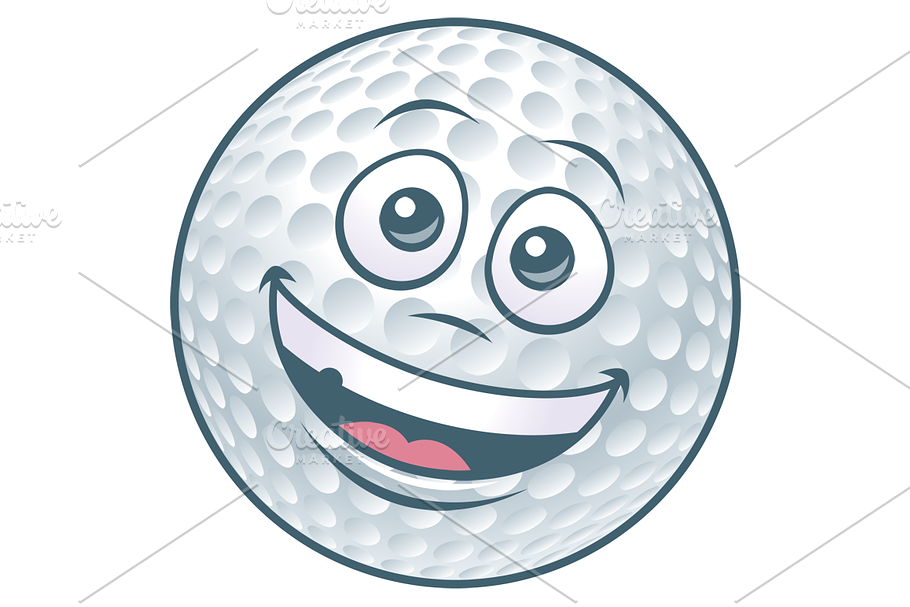 Cartoon Golf Ball Character in Illustrations - product preview 8