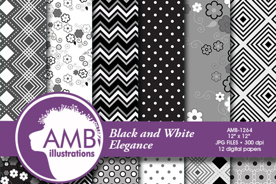 Black and White Digtial Papers, 1264 in Patterns - product preview 8