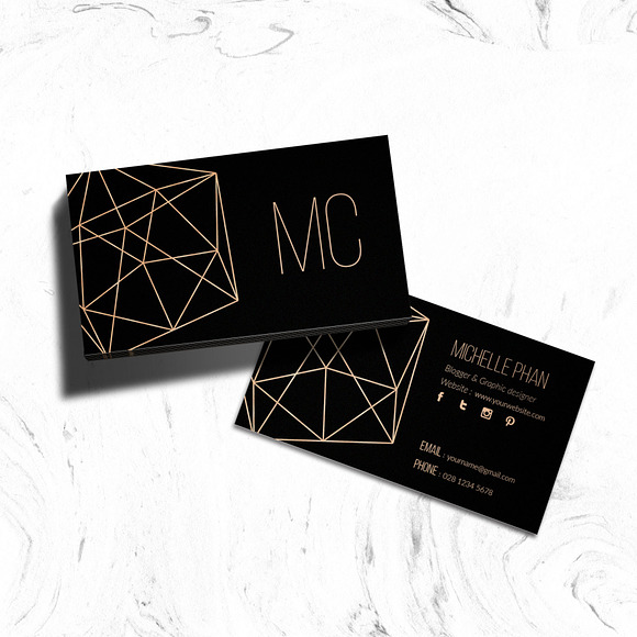 Modern business card template in Business Card Templates - product preview 1