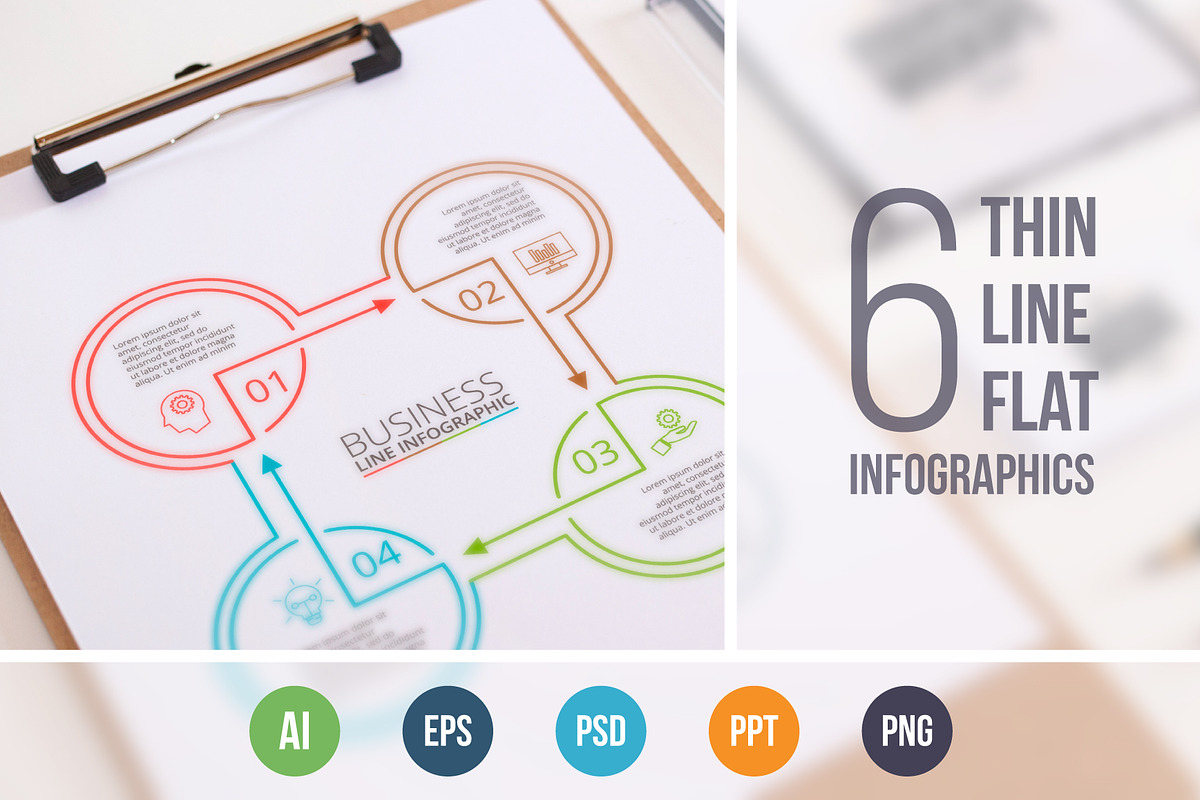 Line flat elements for infographic_4 in PowerPoint Templates - product preview 8