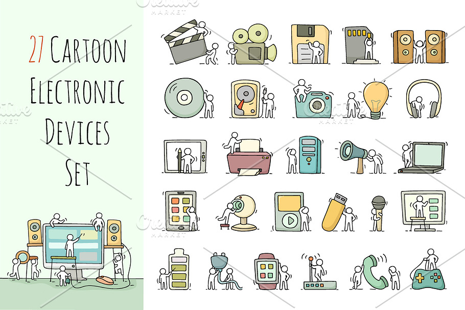 Cartoon electronic devices icons set in Cartoon Icons - product preview 8