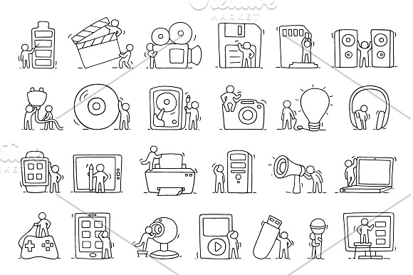 Cartoon electronic devices icons set in Cartoon Icons - product preview 1
