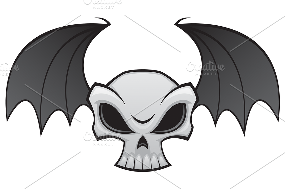 Bat Wing Skull in Illustrations - product preview 8