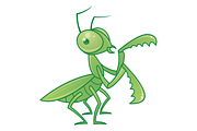 Praying Mantis Cartoon Character