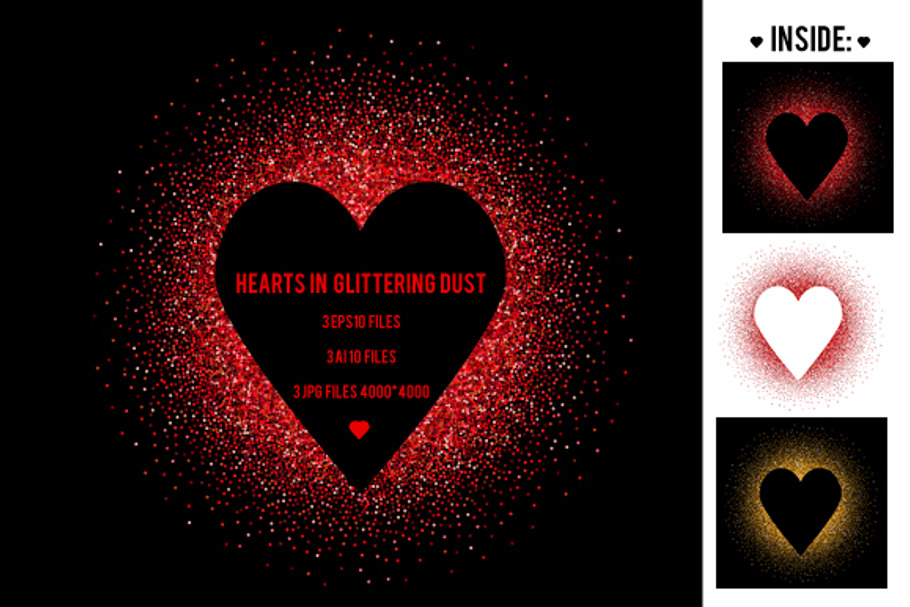 Hearts in glittering dust. Vector in Illustrations - product preview 8