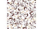 Brown coffee cups seamless pattern