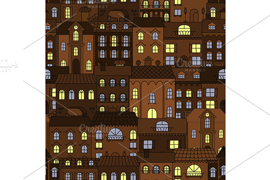Streets of old town pattern in Patterns - product preview 8