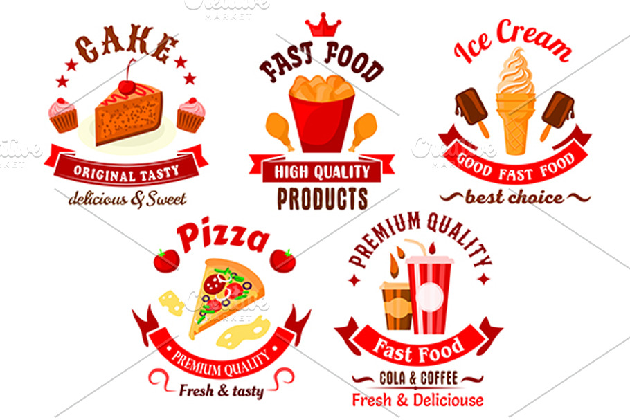 Fast food and pastry icons in Graphics - product preview 8