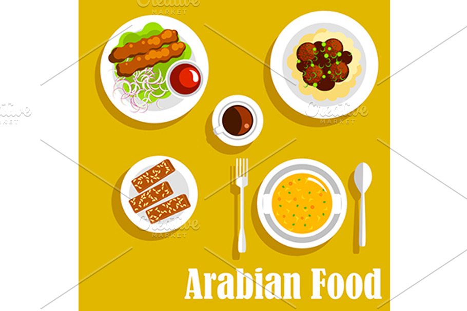 Authentic arabian cuisine in Graphics - product preview 8