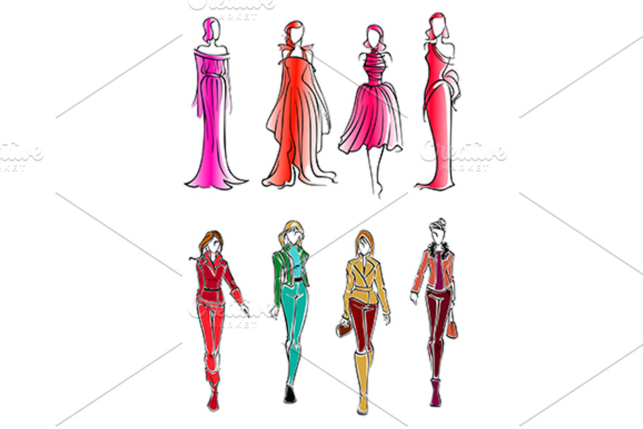 Modern fashionable women in Graphics - product preview 8