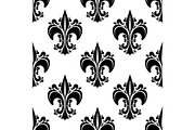Seamless black fleur-de-lis pattern