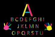 Paint colorful font vector alphabet