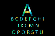Colorful font metallic vector