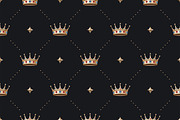 Seamless pattern with king crown