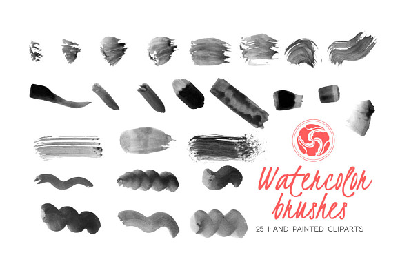 25 Watercolor Brushes in Photoshop Brushes - product preview 1