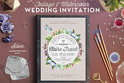 Foliage&Watercolor Wedding Card III