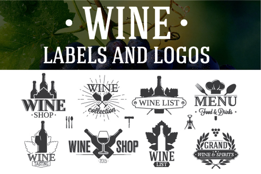 12 Wine Labels and Logos in Logo Templates - product preview 8