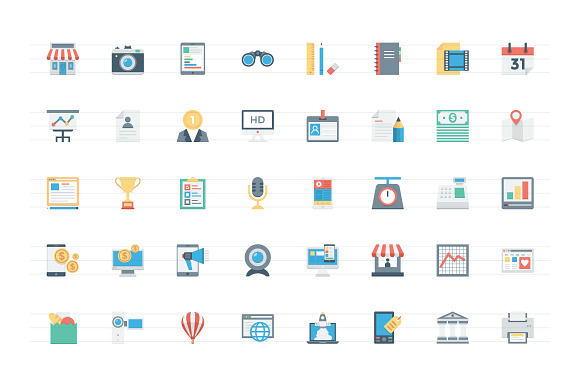 150+ Flat Digital Marketing Icons in Graphics - product preview 2