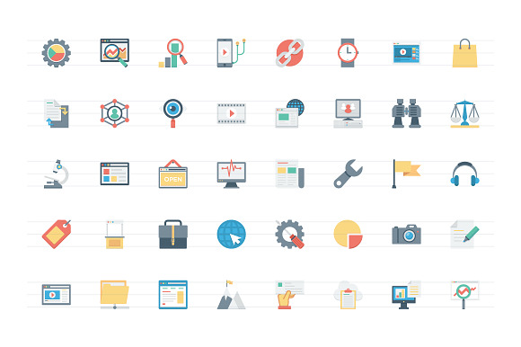 150+ Flat Digital Marketing Icons in Graphics - product preview 3