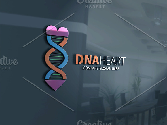 Dna Heart Logo in Logo Templates - product preview 1