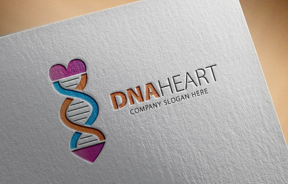 Dna Heart Logo in Logo Templates - product preview 2
