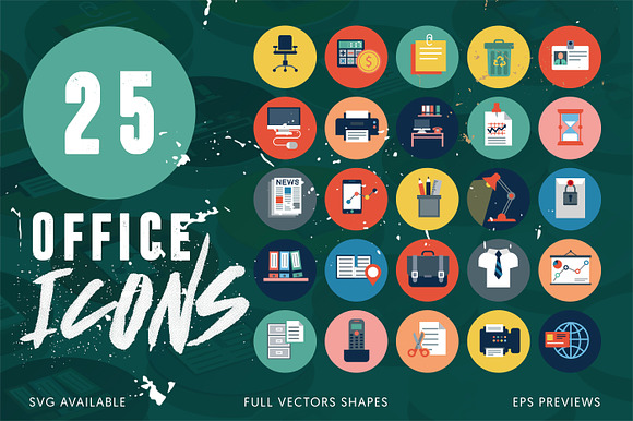25 Office Icons Pack in Icons Packs - product preview 3