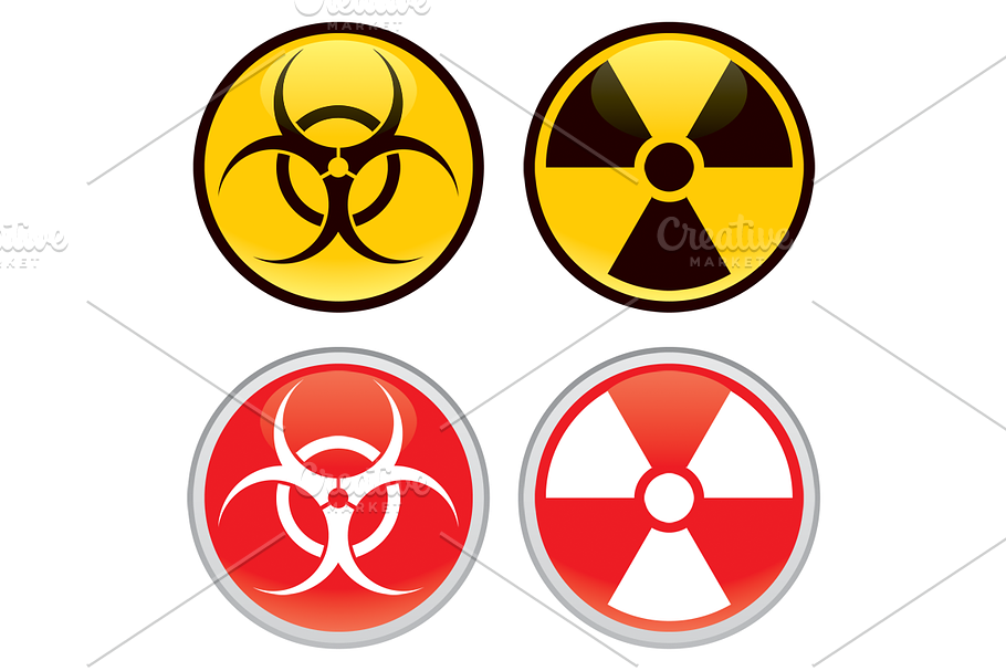 Biohazard and Radioactive Signs in Illustrations - product preview 8