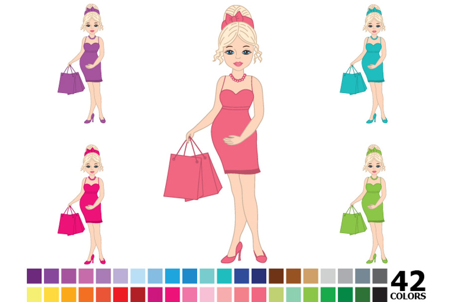 Rainbow Pregnant Woman  in Illustrations - product preview 8