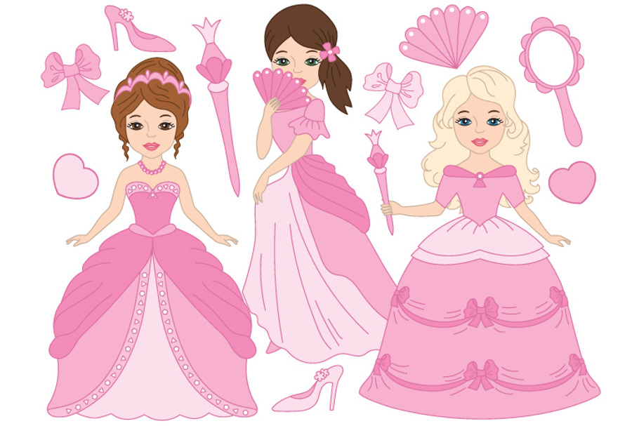 Princesses Set in Pink in Illustrations - product preview 8
