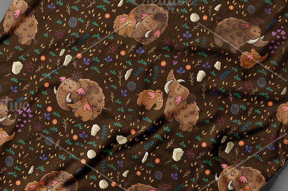 Woolly mammoths in Patterns - product preview 6