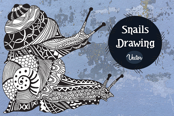 Snails Drawing in Illustrations - product preview 1