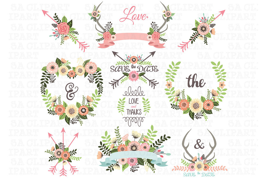 Wedding Floral ClipArt