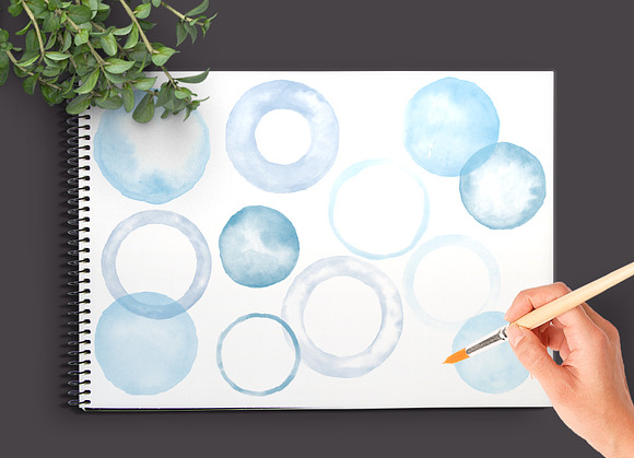 Blue Watercolor Photoshop Brush set in Photoshop Brushes - product preview 1