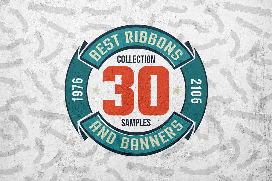 30 Ribbons & Banners set