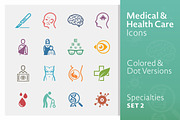 Colored Medical Specialties Icons 2