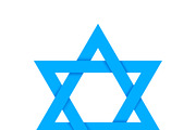 Blue star of David with shadow