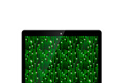 Laptop with green matrix screen