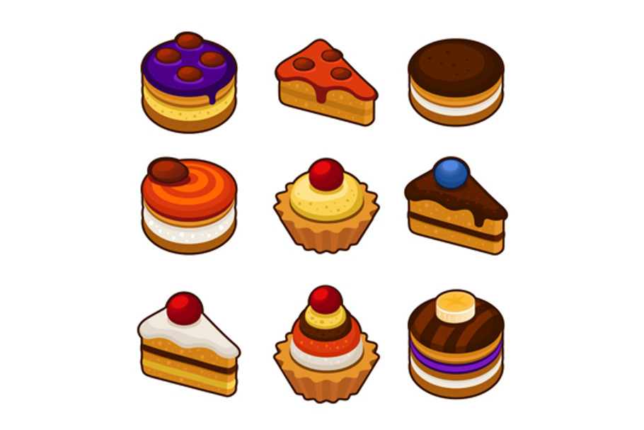 Set of cupcakes icons